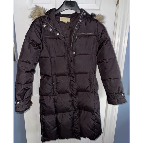 Michael Kors Faux Fur Down Puffer Coat Size PS - Picture 1 of 9